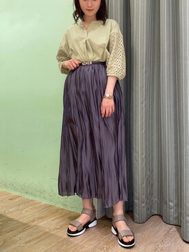 「アイレットレース」｜おのまいさん（レディース・159cm）の春コーディネート