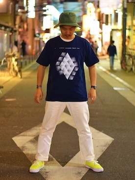 「Design Tshirts Store graniph（デザイン　ティーシャツ　ストア　グラニフ）のアイテム」を使った、みなみせんばさん（メンズ・175cm）の夏コーディネート