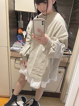 「nice claup」｜「アイテム（チュニック）」を使った、ほ。さん（レディース・155cm）の冬コーディネート