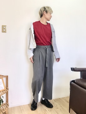 「COMME CA ISM（コムサイズム）のアイテム（デニムジャケット）」を使った、チョキさんさん（メンズ・170cm）の春コーディネート