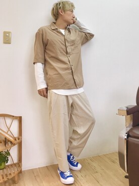 「Burner（バーナー）のアイテム（パンツ）」を使った、チョキさんさん（メンズ・170cm）の春コーディネート