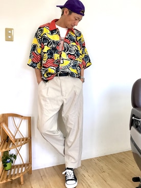 「Burner（バーナー）のアイテム（パンツ）」を使った、チョキさんさん（メンズ・170cm）の夏コーディネート