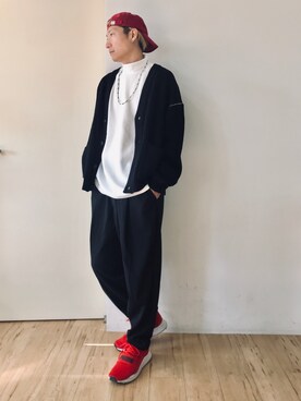 「A.S.M（エーエスエム）のアイテム（スラックス）」を使った、チョキさんさん（メンズ・170cm）の秋コーディネート