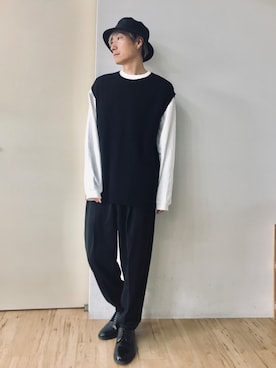 「A.S.M（エーエスエム）のアイテム（スラックス）」を使った、チョキさんさん（メンズ・170cm）の秋コーディネート