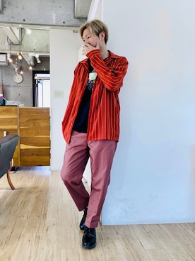 「Burner（バーナー）のアイテム（トップス）」を使った、チョキさんさん（メンズ・170cm）の春コーディネート