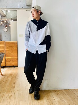 「A.S.M（エーエスエム）のアイテム（スラックス）」を使った、チョキさんさん（メンズ・170cm）の春コーディネート