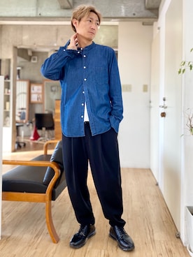 「A.S.M（エーエスエム）のアイテム（スラックス）」を使った、チョキさんさん（メンズ・170cm）の春コーディネート