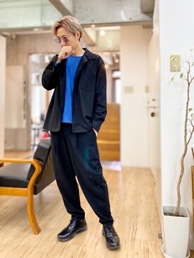 「A.S.M（エーエスエム）のアイテム（スラックス）」を使った、チョキさんさん（メンズ・170cm）の春コーディネート