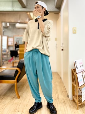 「GGD SELECT（ジージーディー　セレクト）のアイテム（パンツ）」を使った、チョキさんさん（メンズ・170cm）の夏コーディネート