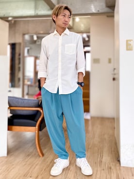 「GGD SELECT（ジージーディー　セレクト）のアイテム（パンツ）」を使った、チョキさんさん（メンズ・170cm）の夏コーディネート