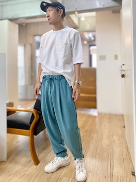 「GGD SELECT（ジージーディー　セレクト）のアイテム（パンツ）」を使った、チョキさんさん（メンズ・170cm）の夏コーディネート