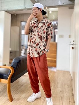 「CORISCO（コリスコ）のアイテム（トップス）」を使った、チョキさんさん（メンズ・170cm）の夏コーディネート