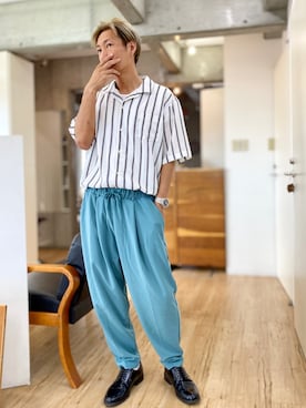 「GGD SELECT（ジージーディー　セレクト）のアイテム（パンツ）」を使った、チョキさんさん（メンズ・170cm）の夏コーディネート