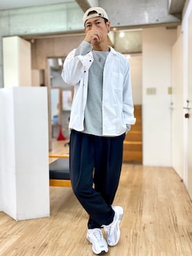 「A.S.M（エーエスエム）のアイテム（スラックス）」を使った、チョキさんさん（メンズ・170cm）の秋コーディネート