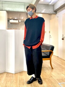 「Burner（バーナー）のアイテム（トップス）」を使った、チョキさんさん（メンズ・170cm）の秋コーディネート