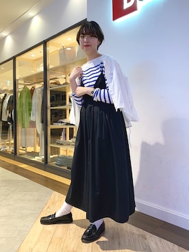 「orcival」｜「アイテム（シャツワンピース）」を使った、ホシノスズナさん（レディース・165cm）の春コーディネート
