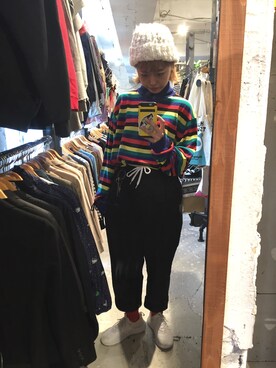 「JW Anderson（ジェイダブリューアンダーソン）のアイテム（ニット/セーター）」を使った、junri さん（レディース・153cm）の秋コーディネート