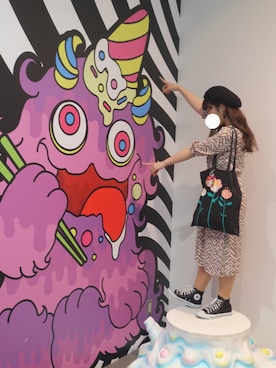 「原宿」｜「アイテム（財布/小物）」を使った、きゃわさん（レディース・155cm）の夏コーディネート