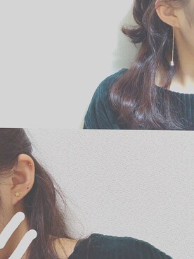 「軟骨ピアス」｜きゃわさん（レディース・155cm）の冬コーディネート