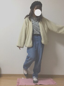 「ベレー帽推奨委員会」｜「アイテム（パンプス）」を使った、きゃわさん（レディース・155cm）の冬コーディネート