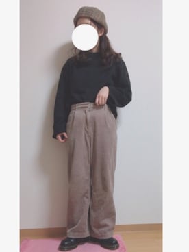 「w closet」｜「アイテム（ハンチング/ベレー帽）」を使った、きゃわさん（レディース・155cm）の冬コーディネート