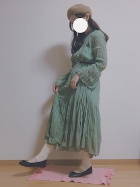 「ベレー帽推奨委員会」｜「アイテム（パンプス）」を使った、きゃわさん（レディース・155cm）の春コーディネート