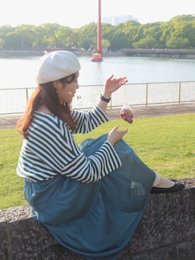 「ベレー帽推奨委員会」｜「アイテム（パンプス）」を使った、きゃわさん（レディース・155cm）の春コーディネート