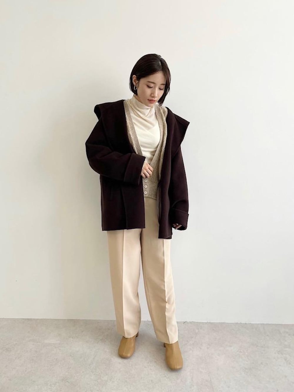 シテン ソフトリバー フーディー ガウンコート リバーコート オーバーサイズ CITEN（シテン）の「＜CITEN（シテン）＞ソフトリバー フ―ディー