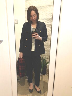 「JOURNAL STANDARD relume（ジャーナルスタンダード　レリューム）の●T/Wギャバネイビーブレザー◆（テーラードジャケット）」を使った、makikiさん（レディース・170cm）の春コーディネート