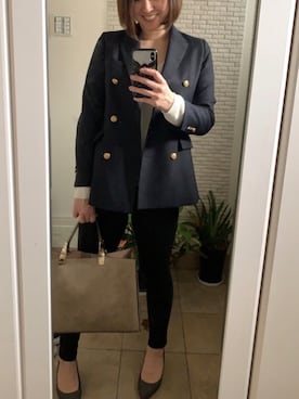 「JOURNAL STANDARD relume（ジャーナルスタンダード　レリューム）の●T/Wギャバネイビーブレザー◆（テーラードジャケット）」を使った、makikiさん（レディース・170cm）の春コーディネート