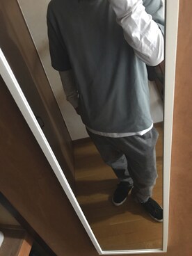 「LAKOLE（ラコレ）のMVSポンチTシャツ / LAKOLE（Tシャツ/カットソー、ブルー系）」を使った、t-s-uさん（メンズ・171cm）の春コーディネート