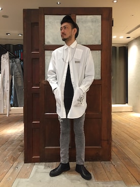 「アイテム（ワンピース/ドレス）」を使った、なみきさん（メンズ・177cm）の冬コーディネート