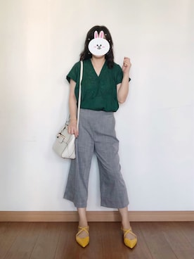 「ICB（アイシービー）のアイテム（チノパンツ）」を使った、シロさん（レディース・160cm）の夏コーディネート