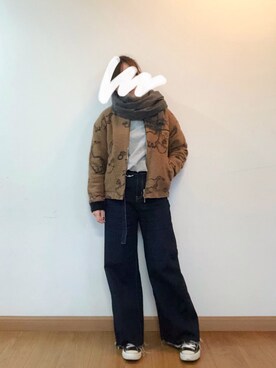 「CONVERSE（コンバース）のALL STAR HI（スニーカー）」を使った、シロさん（レディース・160cm）の冬コーディネート