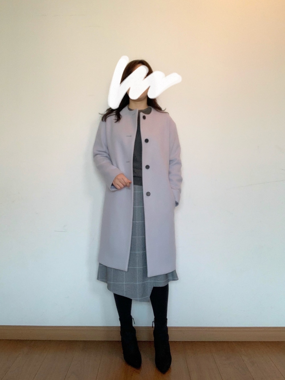 「ICBのアイテム（ダウンジャケット/コート、ブルー系）」を使った、シロさん（レディース・160cm）の冬コーディネートの1枚目の写真