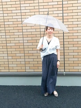「スカラップ」｜「アイテム（パンプス）」を使った、c o y a m aさん（レディース・154cm）の夏コーディネート