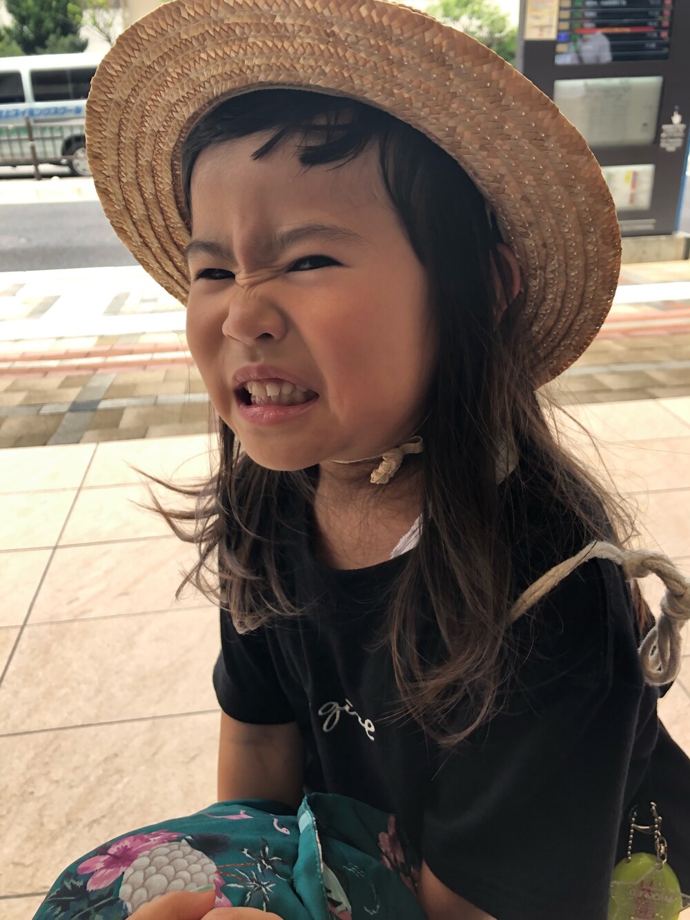 「kids、女の子コーデ、なつこーで、旅行」｜「palo_alto_closetのアイテム（帽子、ベージュ系）」を使った、𓍯yü𓍯さん（キッズ・120cm）の春コーディネートの1枚目の写真