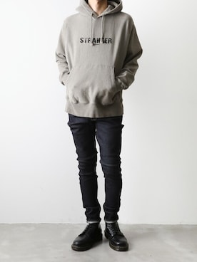 「アイテム（パーカー、グリーン系）」を使った、MA_MMさん（メンズ・173cm）の秋コーディネート