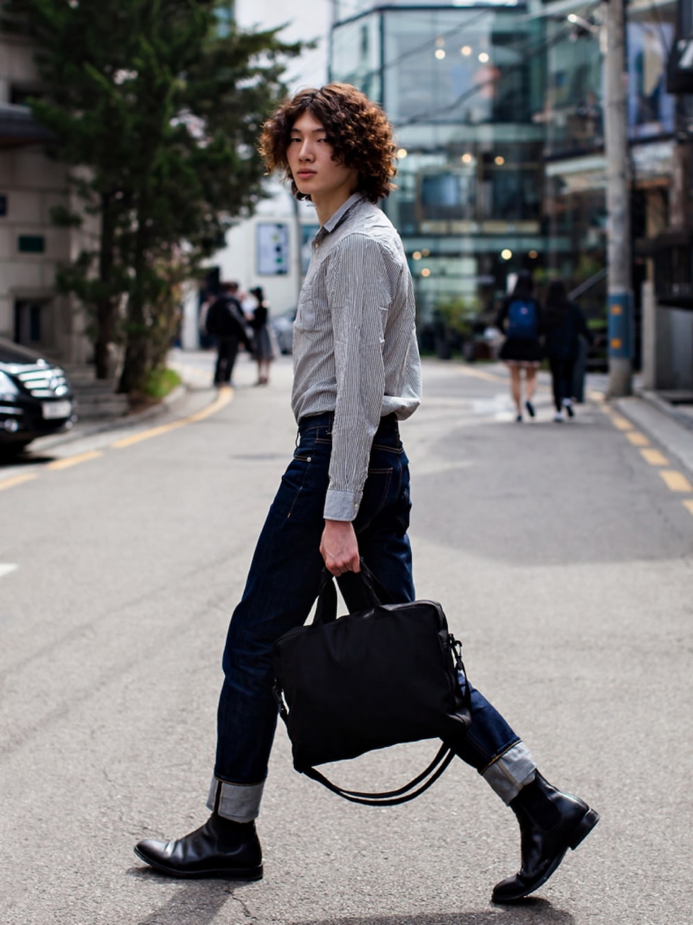 「Nのアイテム（シャツ/ブラウス、その他）」を使った、ZEEY MEN 穿搭さん（メンズ・181cm）の春コーディネートの1枚目の写真