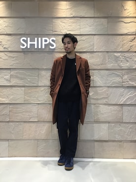 「SHIPS JET BLUE（シップスジェットブルー）のアイテム（ジャケット/アウター）」を使った、黒須さん（メンズ・168cm）の冬コーディネート