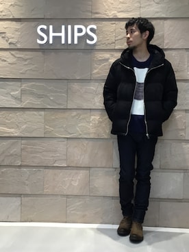 「SHIPS JET BLUE（シップスジェットブルー）のアイテム（ジャケット/アウター）」を使った、黒須さん（メンズ・168cm）の冬コーディネート