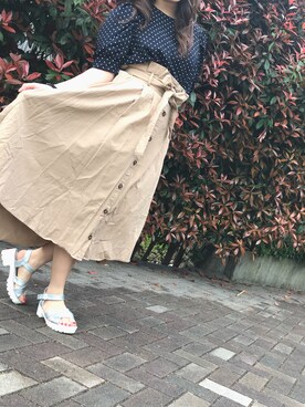 「GLOBAL WORK（グローバルワーク）のアイテム（その他）」を使った、あいりさん（レディース・157cm）の春コーディネート