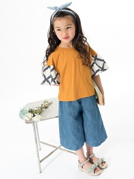 「デニムガウチョ」｜F.O.OnlineStoreさん（キッズ・110cm）の夏コーディネート