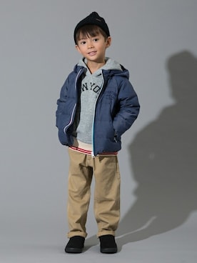 「BREEZE（ブリーズ）のアイテム（ダウンジャケット/コート）」を使った、F.O.OnlineStoreさん（キッズ・110cm）の秋コーディネート