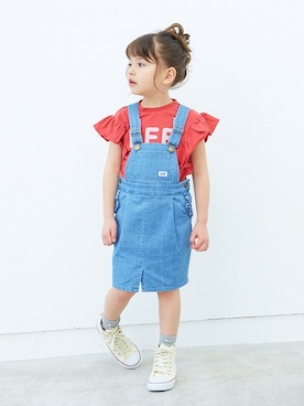 「apres les cours（アプレレクール）のアイテム（ジャンパースカート）」を使った、F.O.OnlineStoreさん（キッズ・110cm）の春コーディネート