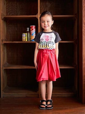 「BREEZE（ブリーズ）のアイテム（スカート）」を使った、F.O.OnlineStoreさん（キッズ・110cm）の夏コーディネート