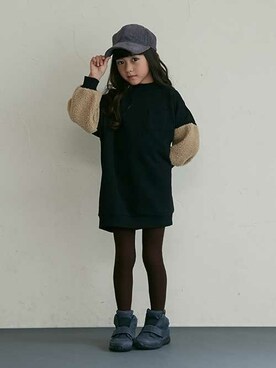ワンピースを使った 冬物 のキッズ人気ファッションコーディネート Wear