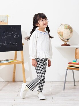 「apres les cours（アプレレクール）のアイテム（チュニック）」を使った、F.O.OnlineStoreさん（キッズ・110cm）の春コーディネート