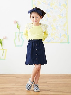 「apres les cours（アプレレクール）のアイテム（スカート）」を使った、F.O.OnlineStoreさん（キッズ・110cm）の春コーディネート