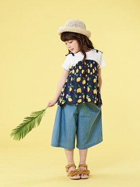 「apres les cours（アプレレクール）のアイテム（オールインワン・サロペット）」を使った、F.O.OnlineStoreさん（キッズ・110cm）の春コーディネート